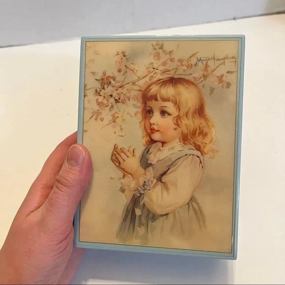 In The Orchard Girl Musical Trinket Box Mozart Lullaby Victorian 1991 Hamilton - Picture 2 of 14